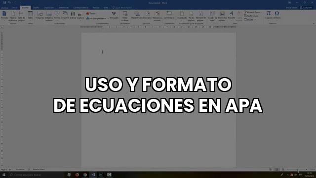 Uso Y Formato De Ecuaciones En Apa